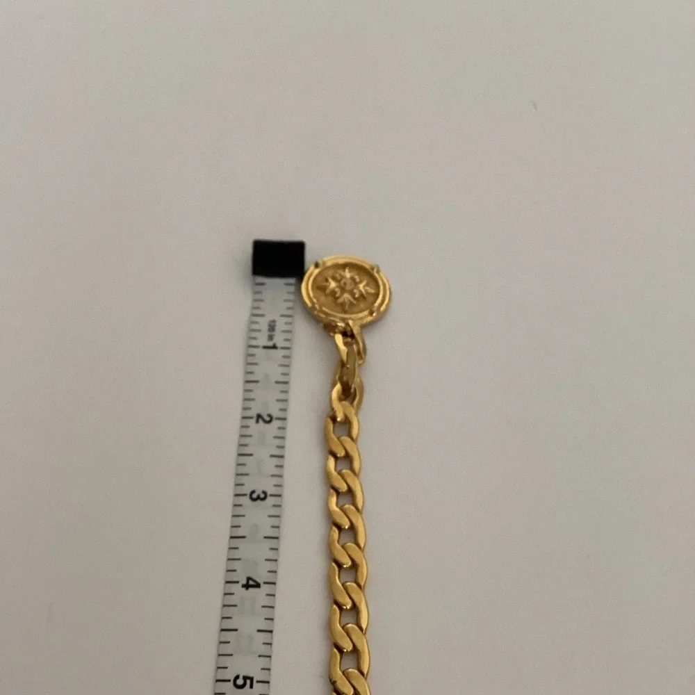 Vintage Gold Medallion Chain Belt Heavy Statement Medallion Curb Chain